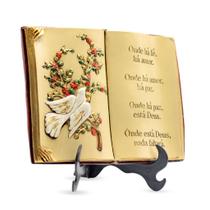 Livro Decorativo em Gesso Onde Há Fé, Há Amor Parede ou Mesa Livro Decorativo em Gesso Onde Há Fé, Há Amor Parede ou Mesa