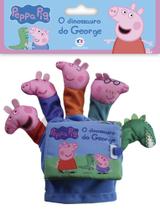 Livro Dedoches Infantil - Peppa Pig - O dinossauro do George - Interativo e Educativo