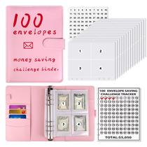 Livro Desafio de Economia de Dinheiro Vodolo 100 envelopes com fichário