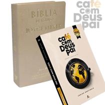 Livro Devocional Café Com Deus Pai e Bíblia De Estudo Joyce Meyer - Nvi - Capa Luxo Dourada