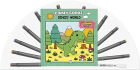 Livro - Dinos' world - Livro para colorir com 12 canetinhas