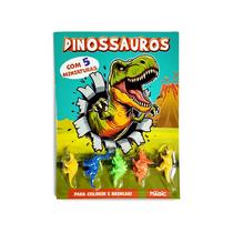 Livro - Dinossauros - Colorir e Brincar com 5 Miniaturas