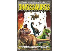 Livro Dinossauros Livro de História com Adesivos