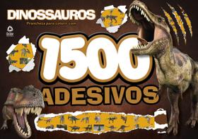 Livro - Dinossauros - Prancheta para colorir com 1500 adesivos