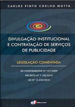 Livro - Divulgação institucional e contratação de serviços de publicidade