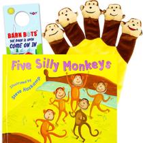 Livro Dr. Pet Five Silly Monkeys Hand Puppet Board Baby Livro Dr. Pet Five Silly Monkeys Hand Puppet Board Baby