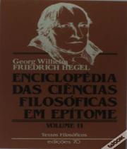 Livro Encicl.Ciencias Fil.Epitome-Ii - Edicoes 70 - Almedina