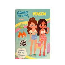 Livro - Estilistas em Ação: Viagem - Com adesivos de vinil para colar muitas vezes!