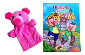 Livro + Fantoche Fábulas Divertidas - Os Três Porquinhos - Editora Bom Bom Books