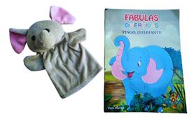 Livro + Fantoche Fábulas Divertidas - Pingo, O Elefante