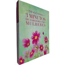 Livro Físico Devocional 3 Minutos de Sabedoria Para Mulheres Capa Verde e Rosa Livro de Bolso
