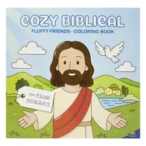 Livro Fluffy Friends Coloring Book: Cozy Biblical SBN Crianças Filhos Infantil Desenho História Brincar Pintar Colorir