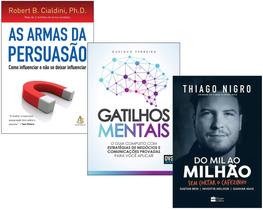 Livro Gatilhos Mentais + As Armas Da Persuasão + Do Mil ao Milhão - HarperCollins, Sextante e DVS