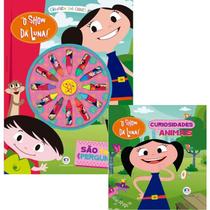Livro Giz de cera O Show da Luna - São tantas perguntas! + Banho O Show da Luna - Curiosidades animais - Atividade Educativo Amigo