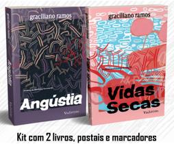 Livro - Graciliano Ramos – Vidas Secas + Angústia: Kit com 2 livros, Postais e Marcadores