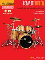 Livro Hal Leonard Drumset Method, edição completa com áudio online