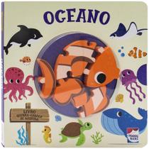 Livro - Happy Wood Livro Quebra-cabeça de madeira: Oceano