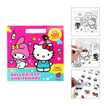 Livro - Hello Kitty - Colorir com alça e 100 adesivos
