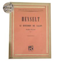 Livro henselt 12 estudios de salon para piano op. 5 tagliapietra (estoque antigo)
