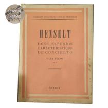 Livro henselt doce estudios caracteristicos de concierto para piano op. 2 tagliapietra (estoque antigo)