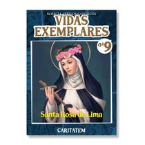 Livro ( História em Quadrinhos ) Vidas Exemplares - nº 9 - Santa Rosa de Lima - Editora Caritatem