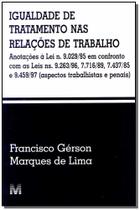 Livro - Igualdade de tratamento nas relações trabalho - 1 ed./1997