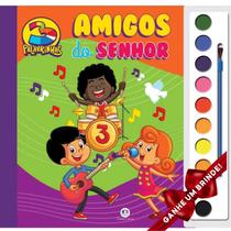Livro Infantil 3 Palavrinhas - Amigos do Senhor Livro Para Colorir Com Aquarela Bíblia Cristão Crianças Infantil Evangélico Filhos Meninos Bebê - Igreja Cristã Amigo Evangélico