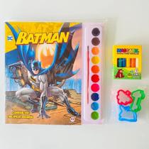Livro Infantil Aquarela Batman Colorir + Massinha P/ Modelar