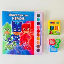 Livro Infantil Aquarela Pjmasks Colorir +massinha P/ Modelar - Ciranda Cultural