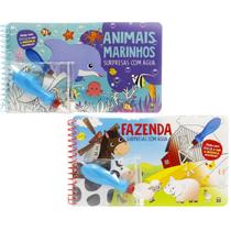 Livro Infantil Atividades Pinte com Água Animais Fauna Bicho - BrasiLeitura