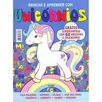 Livro Infantil Brincar e Aprender com Unicórnios + Adesivos e Calendário Livro Infantil Brincar e Aprender com Unicórnios + Adesivos e Calendário