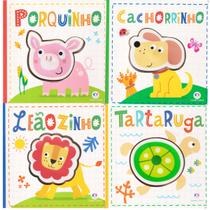 Livro Infantil Cartonado Com Som Fofinho Bichinhos Kit Com 4 - Ciranda Cultural