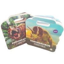 Livro Infantil Cartonado Tema Animais Dinossauros 2 Volumes - Ciranda Cultural
