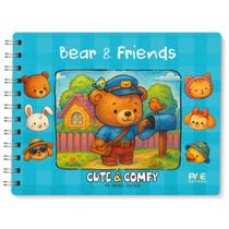 Livro Infantil Colorir Bear E Friends Cute & Comfy Capa Dura em Espiral Com Folha de Acetato Livro Infantil Colorir Bear E Friends Cute & Comfy Capa Dura em Espiral Com Folha de Acetato