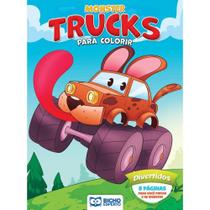 Livro Infantil Colorir Monster TRUCKS 8PG 4 Titulos - Bicho Esperto
