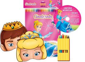 Livro Infantil Colorir Super Kit Cinderela C/Giz