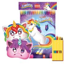 Livro Infantil Colorir Super Kit Unicornio C/ Giz