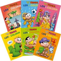 Livro Infantil Colorir Turma da Mônica LER e Colorir Pacote com 12