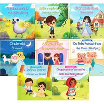 Livro Infantil Contos Clássicos Bilíngues Kit 8 Histórias em