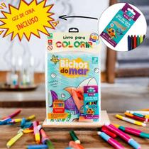 Livro Infantil Desenhos Para Colorir Animais Criança Com Giz