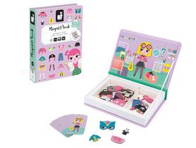 Livro Infantil Festa Fashion Janod Magnético com Cartões