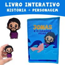 Livro Infantil Interativo Bíblico em Tecido ~ Jonas E O Grande Peixe