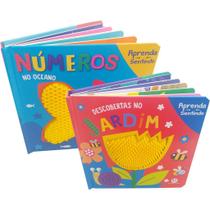 Livro infantil Interativo Educativo Aprenda Sentindo 2 Vols - Ciranda Cultural