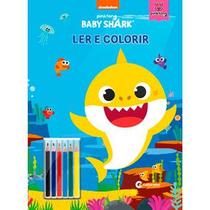 Livro Infantil Ler e Colorir Com Lápis Baby Shark Culturama