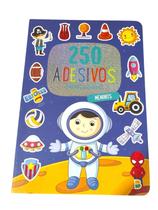 Livro infantil meninos com 250 adesivos criando histórias