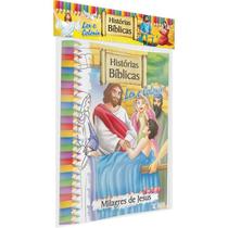 Livro infantil para colorir Biblia Solapa Grande c/10 Livr - Bicho Esperto - KIT C/10