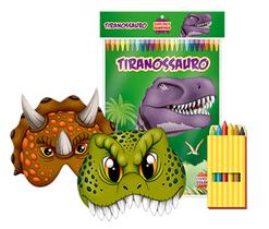 Livro infantil para colorir Super Kit Dinossauros c/ Giz - Vale Das Letras - Unidade