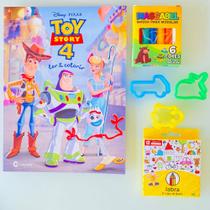 Livro Infantil Toy Story 4 Disney Colorir + Lápis de cor e Massinha