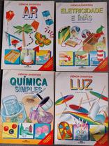 Livro, kit(4), ciência divertida, 1. química simples, 2. ar, 3. eletricidade e ímãs, 4. luz, melhoramentos