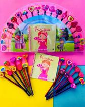 Livro Kit Colorir 20 Borrachas +20 Lápis de cor +1 Apontador